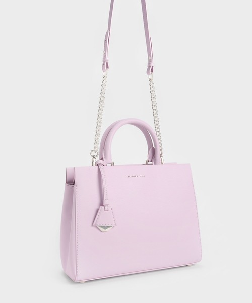 「CHARLES \u0026 KEITH」 2WAYバッグ L ライラック レディースの画像