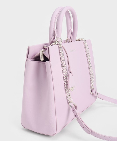 「CHARLES \u0026 KEITH」 2WAYバッグ L ライラック レディースの画像
