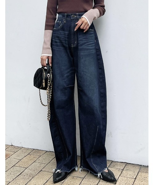 「Re:EDIT」 デニムパンツ LARGE ネイビー レディース_画像5