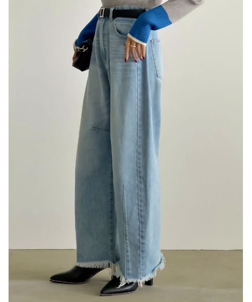 「Re:EDIT」 デニムパンツ LARGE ネイビー レディース_画像6