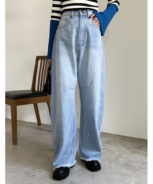 「Re:EDIT」 デニムパンツ LARGE ネイビー レディース_画像7