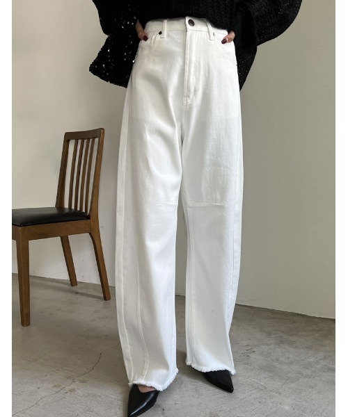 「Re:EDIT」 デニムパンツ LARGE ネイビー レディース_画像9