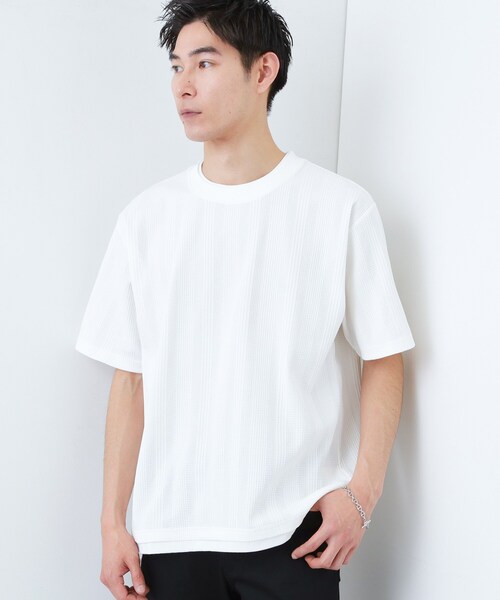 【完売品】THEREDTHREAD 半袖 Tシャツ ホワイト THE SHOP TK tシャツ 「ラクして決まる！」レイヤード風半袖Tシャツ