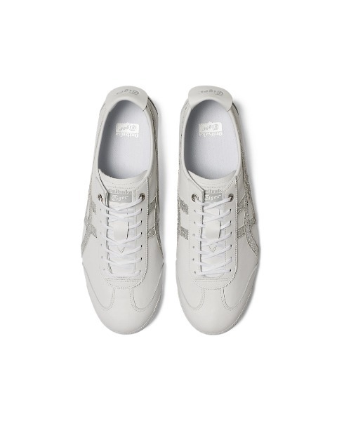 「Onitsuka Tiger」 ローカットスニーカー 24.5 ホワイト×シルバー レディースの画像