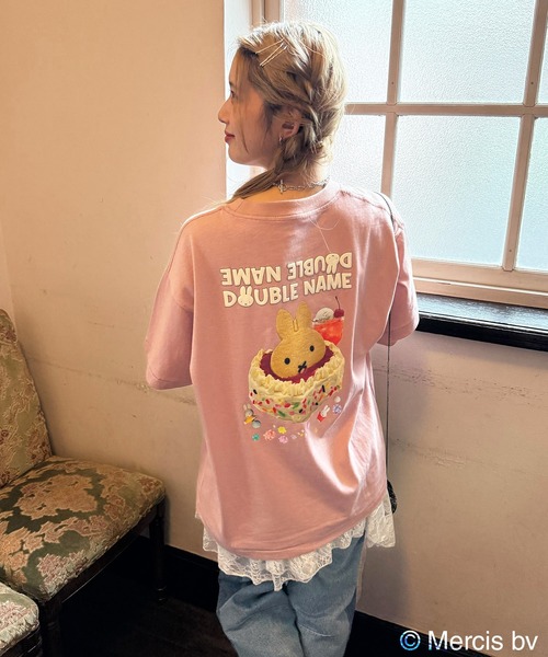 「DOUBLE NAME」 半袖Tシャツ FREE オフホワイト レディース_画像3