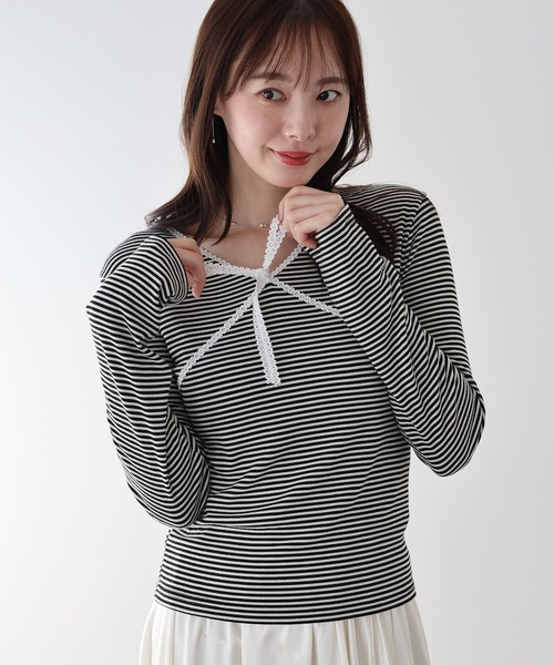BLUEEAST（ブルーイースト） tシャツ レースボーダーカットソー