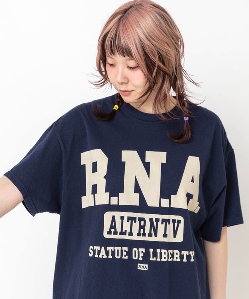 RNA アールエヌエー レディース トップス 半袖スウェット ボーダー イーグル RNA（アールエヌエー） カットソー スウェット ラウンドネック 半袖