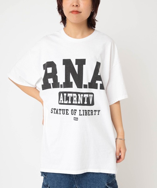 RNA SLANG アールエヌエースラング 七分袖 ラグラン Tシャツ プリント RNA - RNAストロベリープリントロゴ7分袖ラグランTシャツ いちご M