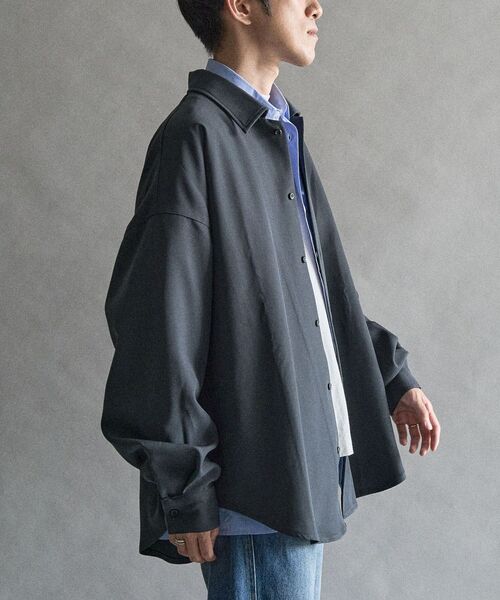 「CRAFT STANDARD BOUTIQUE」 長袖シャツ L チャコールグレー メンズ_画像3