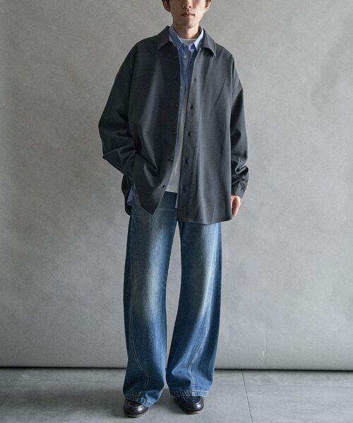 「CRAFT STANDARD BOUTIQUE」 長袖シャツ L チャコールグレー メンズ_画像5