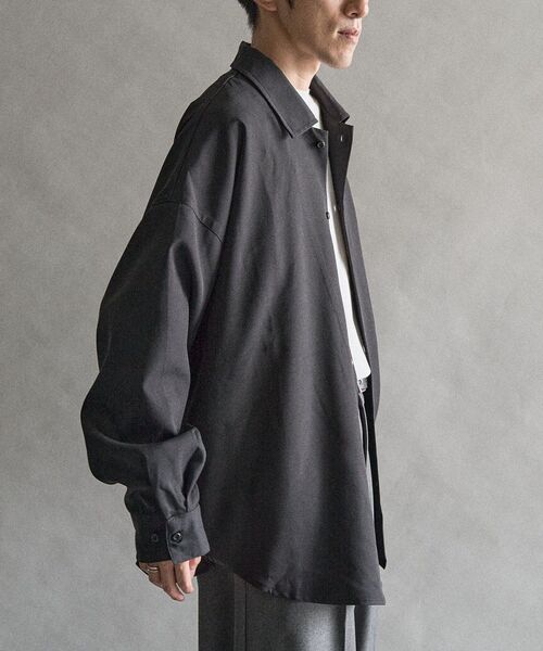 「CRAFT STANDARD BOUTIQUE」 長袖シャツ L チャコールグレー メンズ_画像9