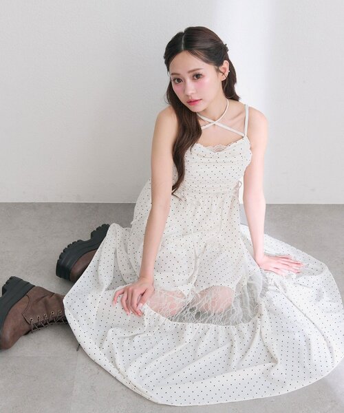 OLIVE des OLIVE（オリーブデオリーブ） ワンピース Piqniqueレース