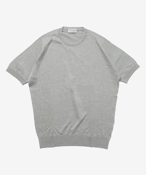 JOHN SMEDLEY ヘンリーネック コットンニット グレー　Sサイズ JOHN SMEDLEY（ジョンスメドレー） セーター ニット JOHN SMEDLEY