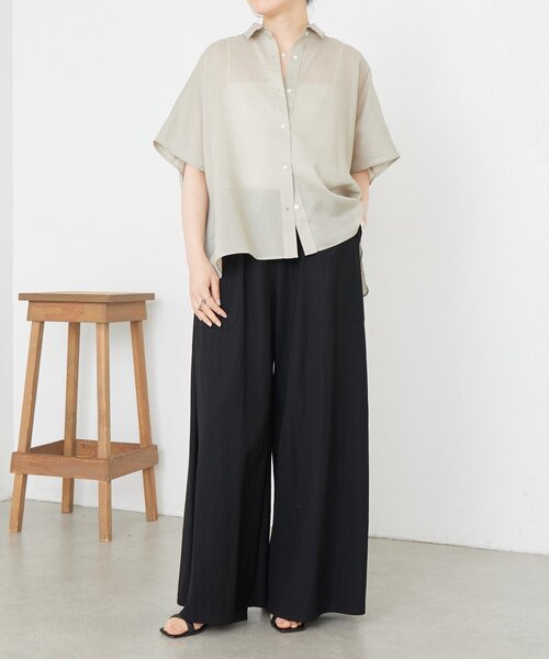 美品　ビアズリー ショート丈シャツ羽織　ブラウス BEARDSLEY（ビアズリー） ブラウス シャツ ポンチョシャツ レディース