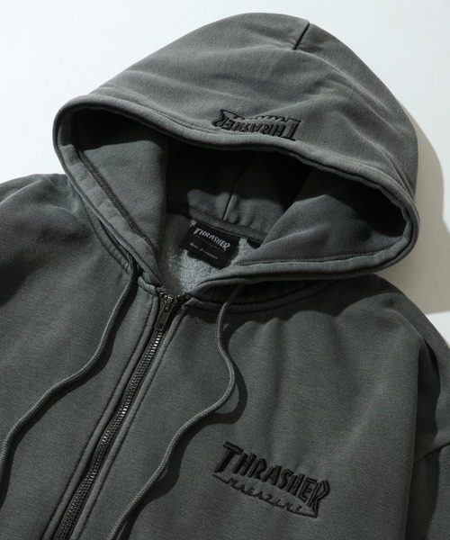 「THRASHER」 ジップアップパーカー L チャコール メンズ_画像2