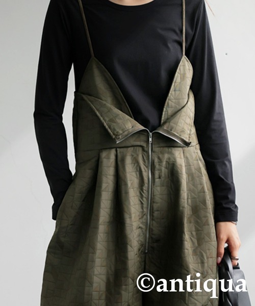 「antiqua」 オーバーオール ONESIZE ブラック レディース_画像4