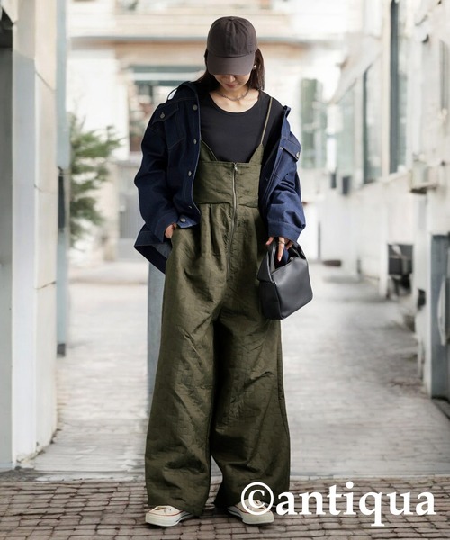 「antiqua」 オーバーオール ONESIZE ブラック レディース_画像6