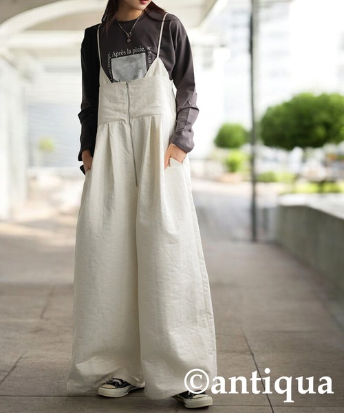 「antiqua」 オーバーオール ONESIZE ブラック レディース_画像8