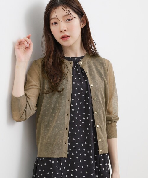 grove（グローブ） カーディガン 高評価！「洗える/名品」大人の透け感