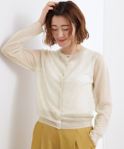 grove（グローブ） カーディガン 高評価！「洗える/名品」大人の透け感