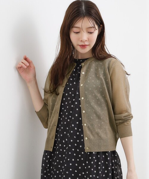 grove（グローブ） カーディガン 高評価！「洗える/名品」大人の透け感