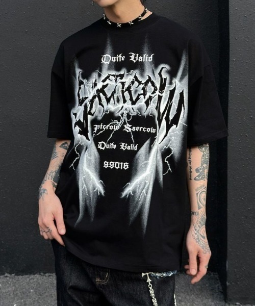 2000年代 Y2K マーシフルフェイト Tシャツ Lサイズ 黒 lilful tシャツ 「26年春夏新作」Y2Kグラフィックロゴプリント ビッグ