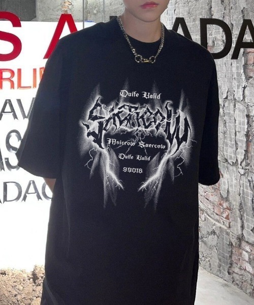 2000年代 Y2K マーシフルフェイト Tシャツ Lサイズ 黒 lilful tシャツ 「26年春夏新作」Y2Kグラフィックロゴプリント ビッグ