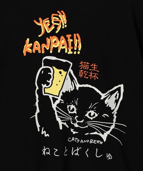 go slow caravan（ゴースローキャラバン） tシャツ 猫と麦酒 TEE 