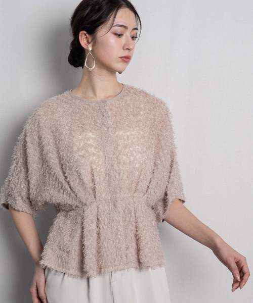「RAW FUDGE」 半袖ブラウス M ベージュ レディース_画像9