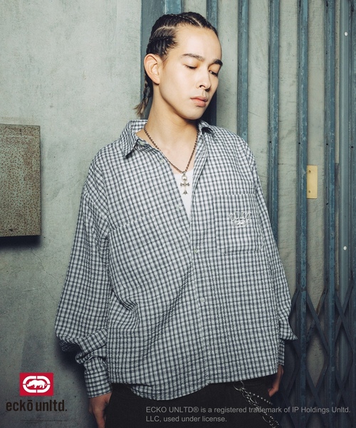 「ecko unltd.」 長袖シャツ S ライトブルー メンズ_画像2