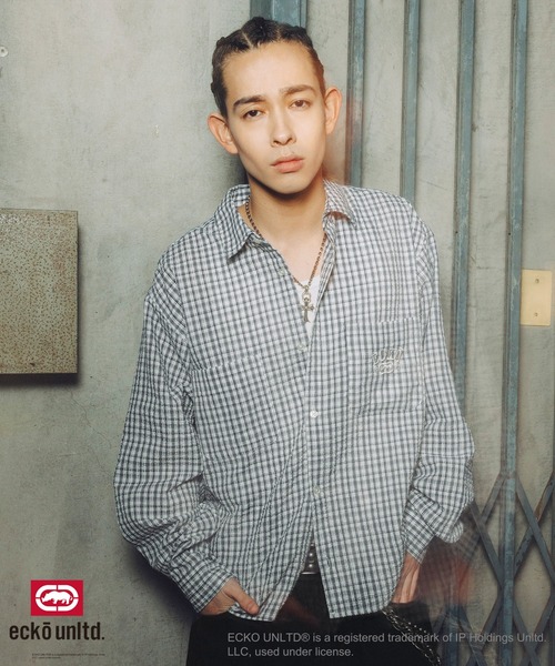 「ecko unltd.」 長袖シャツ S ライトブルー メンズ_画像3