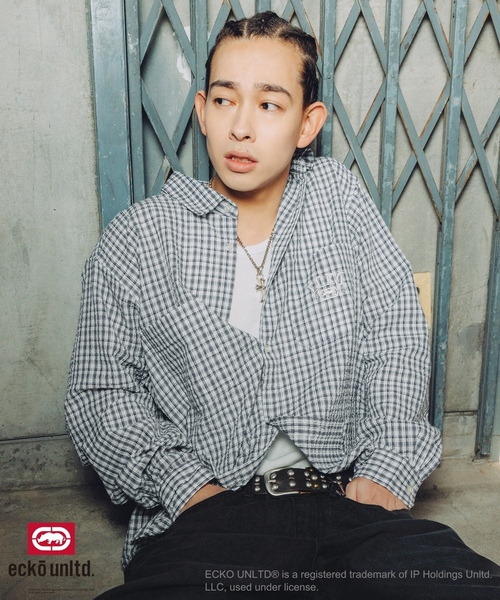 「ecko unltd.」 長袖シャツ S ライトブルー メンズ_画像4