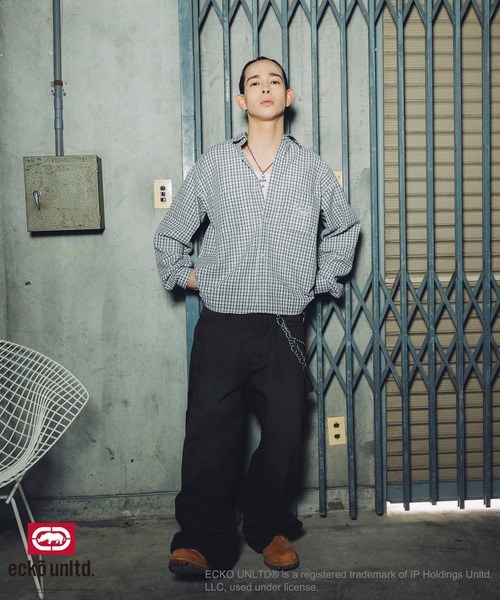 「ecko unltd.」 長袖シャツ S ライトブルー メンズ_画像8