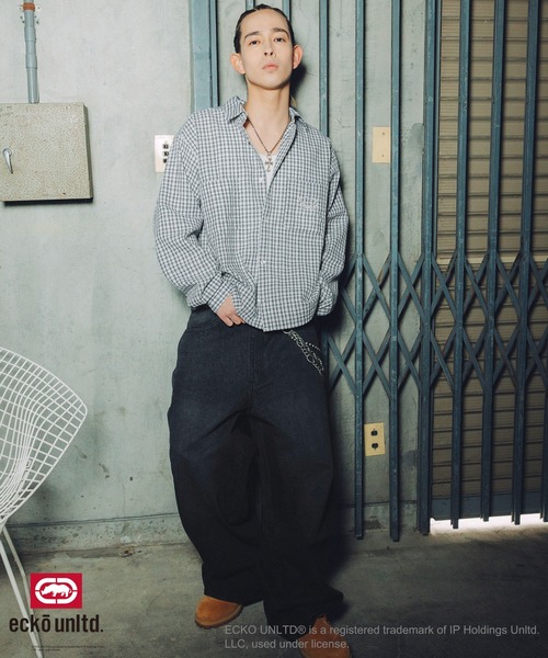 「ecko unltd.」 長袖シャツ S ライトブルー メンズ_画像9