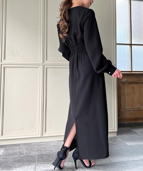 「junoah」 長袖ワンピース MEDIUM ブラック レディース_画像5