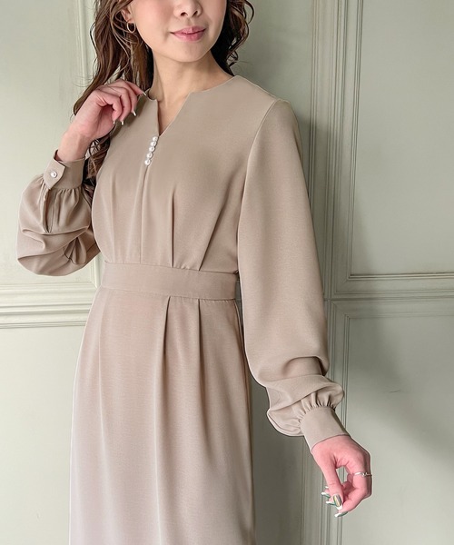 「junoah」 長袖ワンピース MEDIUM ブラック レディース_画像6
