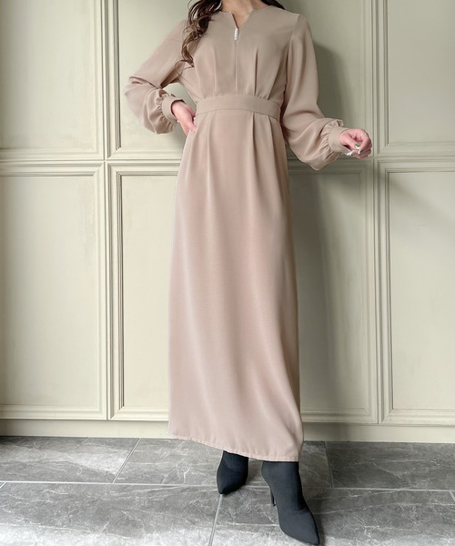 「junoah」 長袖ワンピース MEDIUM ブラック レディース_画像7