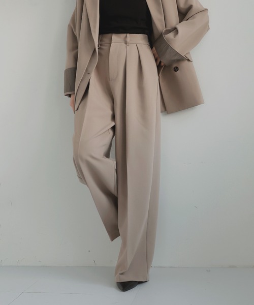 「LIAN」 スラックス MEDIUM チャコールグレー レディース_画像3