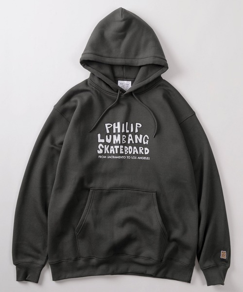 「Philip Lumbang」 プルオーバーパーカー L ダークグレー メンズ_画像2