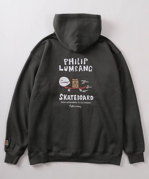 「Philip Lumbang」 プルオーバーパーカー L ダークグレー メンズ_画像3