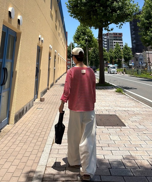 ワイドパンツ チノパン 「ユニセックス」ウエストネーム2タックワイドストレートチノパンツ メンズ レディース | SELAN | 14