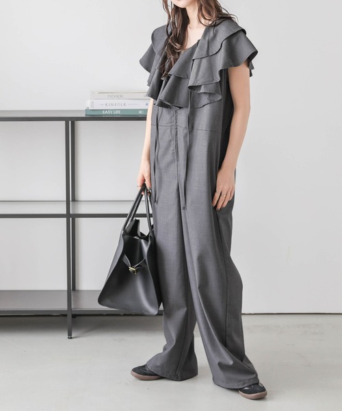 「AMELY」 「La-gemme」オールインワン C グレー レディース_画像4