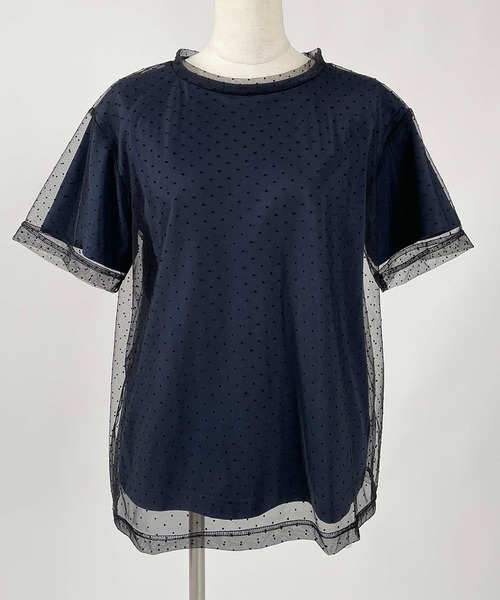 「PICCIN PERLA」 半袖カットソー M ブラック レディース_画像4