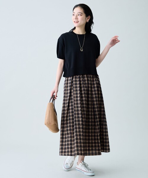 ANY（エニィ） セットアップ 「2SET」ニット×チェックスカートセット