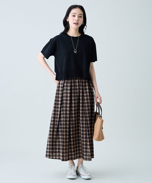 ANY（エニィ） セットアップ 「2SET」ニット×チェックスカートセット