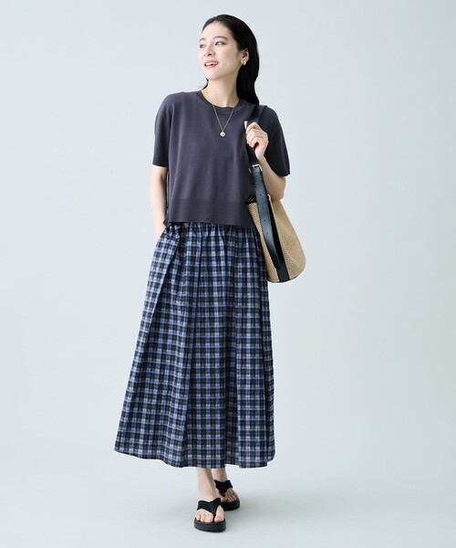 ANY（エニィ） セットアップ 「2SET」ニット×チェックスカートセット