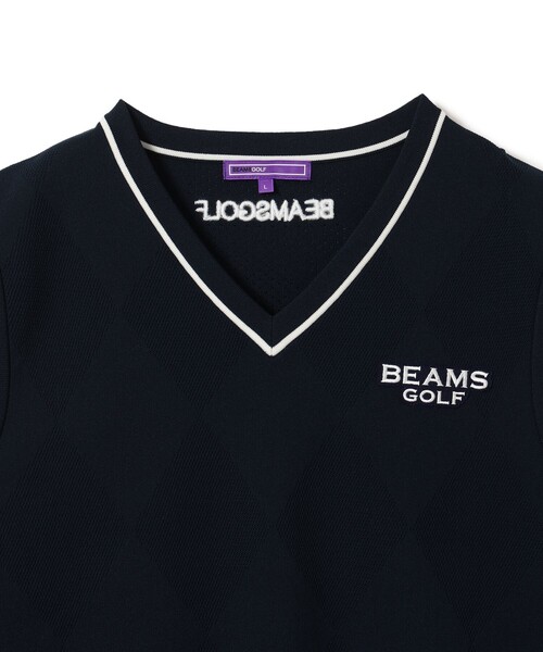 「BEAMS GOLF」 ベスト S ネイビー メンズ_画像5