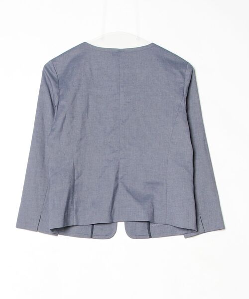 「NATURAL BEAUTY BASIC」 ノーカラージャケット SMALL ネイビー レディース_画像2