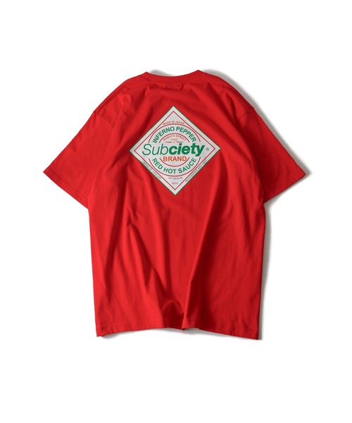 「Subciety」 半袖Tシャツ LARGE レッド メンズ_画像4