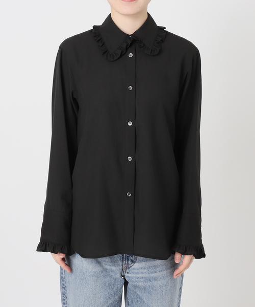 【☆新品未使用☆完売品‼︎☆OUR☆】フリルカラーブラウス ブラック Spick＆Span（スピック アンド スパン） ブラウス シャツ 「WEB限定